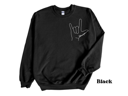 "I Love You" Sign Language Crewneck Sweater