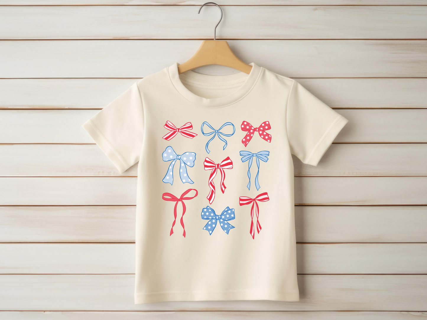 "Red, White and Bows" Kids T-shirt