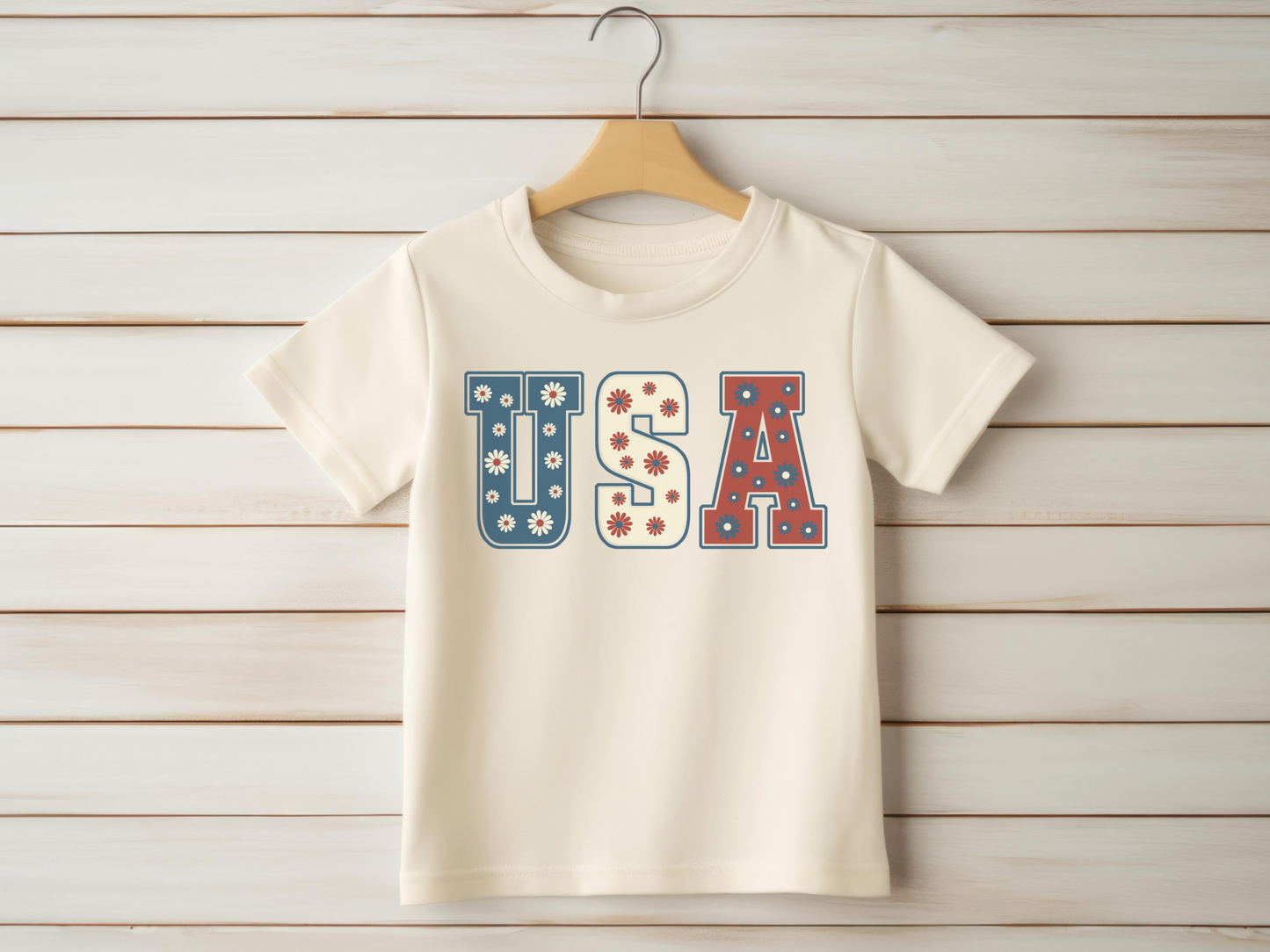 "Floral USA" Kids T-shirt