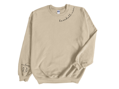 Customizable "Baseball Mom" Crewneck