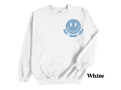 "In My Boy Mom Era" Crewneck Sweatshirt-Blue Print