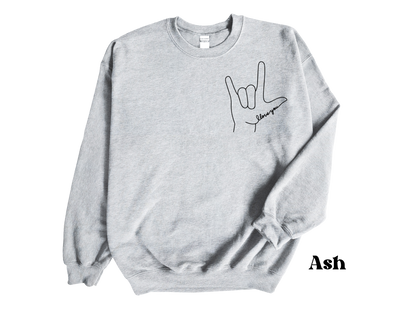 "I Love You" Sign Language Crewneck Sweater