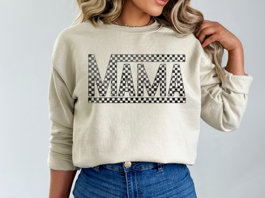 "Mama Checkered" Crewneck Sweatshirt