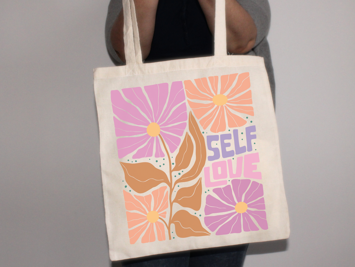 "Self Love" Neutral Tote