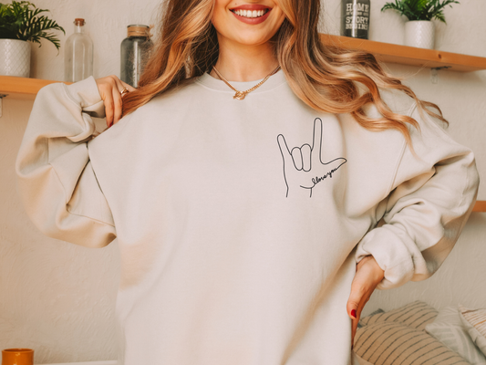 "I Love You" Sign Language Crewneck Sweater