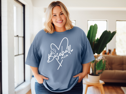 Heart "Baseball Mom" Comfort Colors T-Shirt