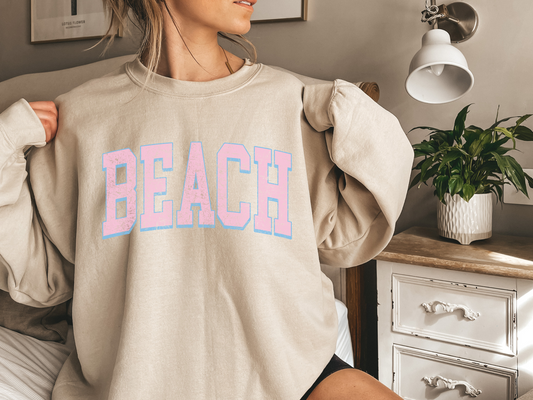 "Beach" Crewneck Sweater