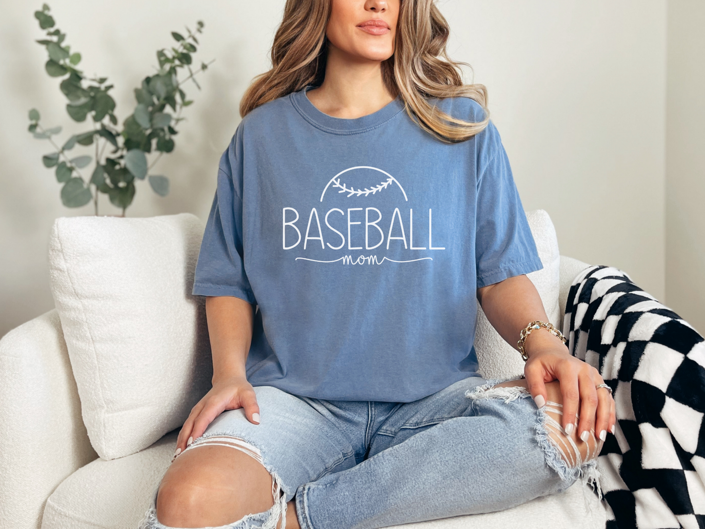 Half Ball "Baseball Mom" Comfort Colors T-Shirt