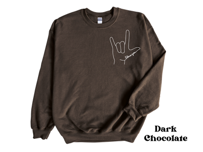 "I Love You" Sign Language Crewneck Sweater